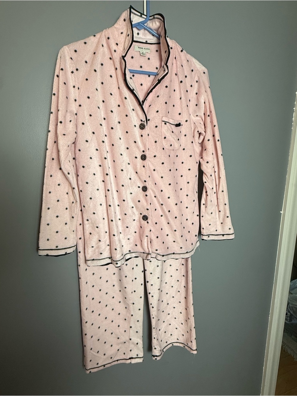 Anne Klein 2 Pc Fleece Pajama Set Womens Sz S